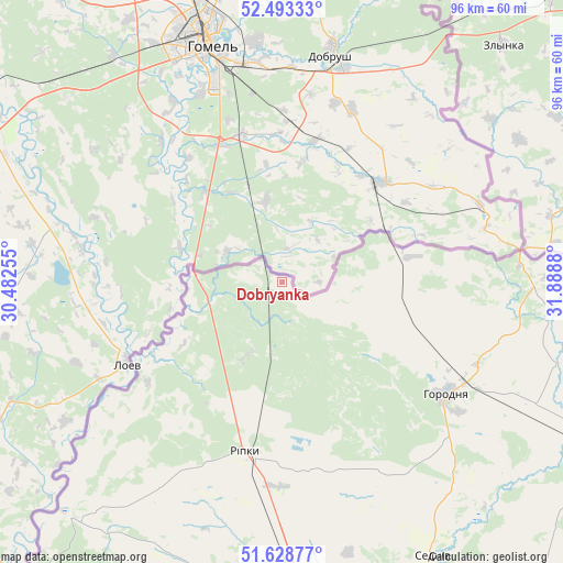 Dobryanka on map