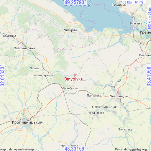 Dmytrivka on map