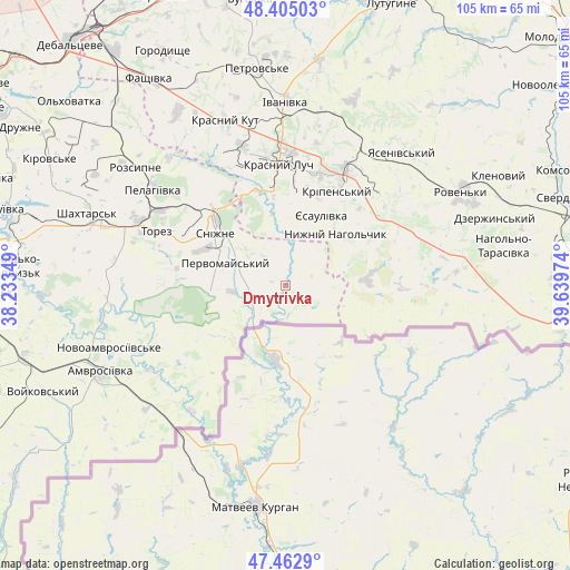 Dmytrivka on map