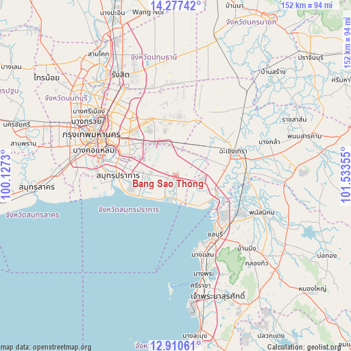 Bang Sao Thong on map