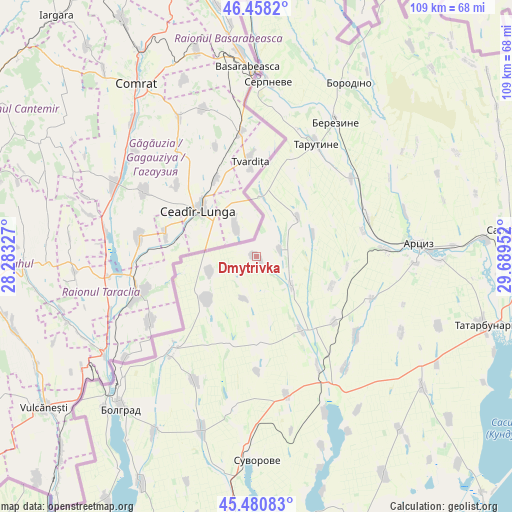 Dmytrivka on map