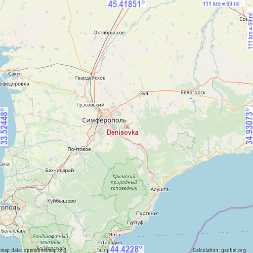 Denisovka on map