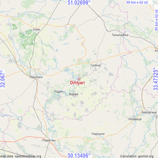 Dihtyari on map
