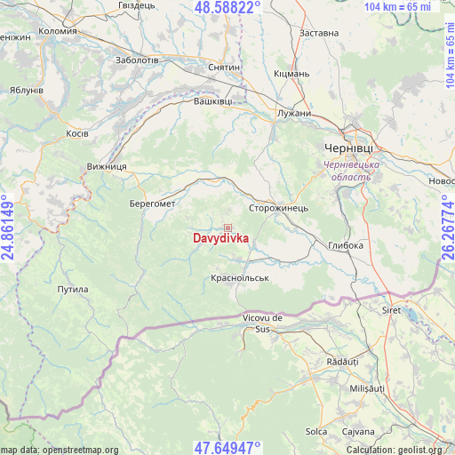 Davydivka on map