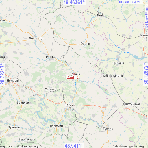 Dashiv on map