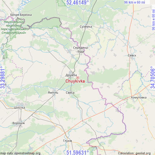 Chuykivka on map