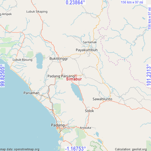 Simabur on map