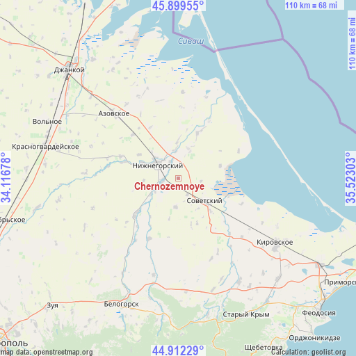 Chernozemnoye on map
