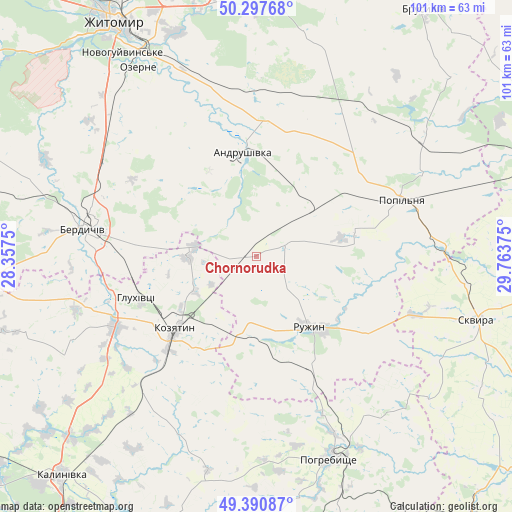 Chornorudka on map