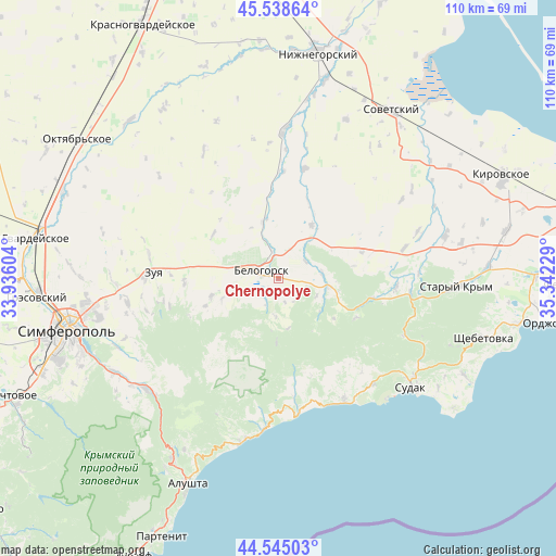 Chernopolye on map