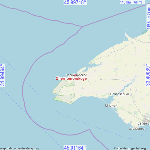 Chernomorskoye on map