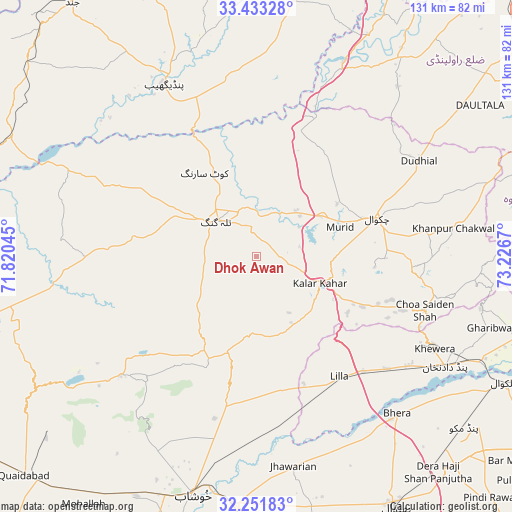 Dhok Awan on map