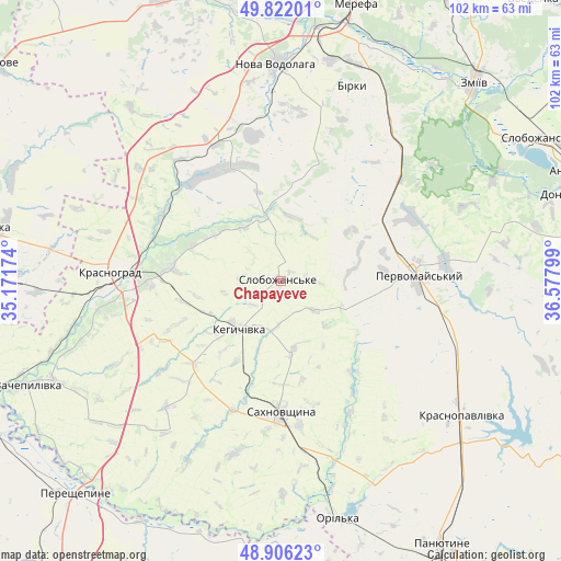 Chapayeve on map