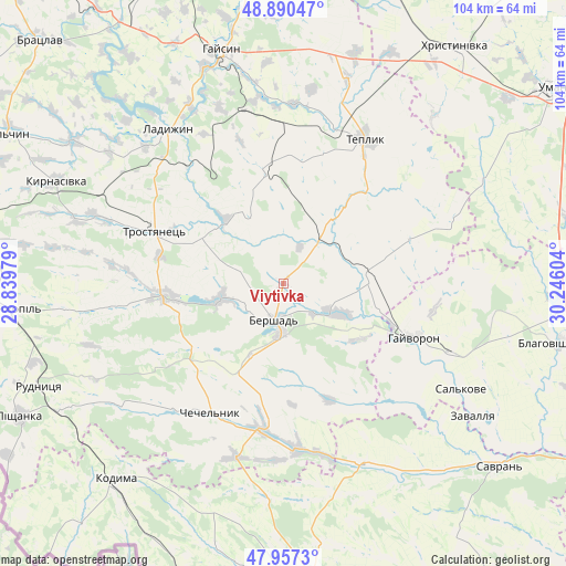 Viytivka on map