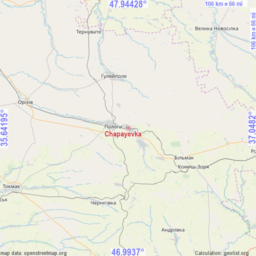 Chapayevka on map