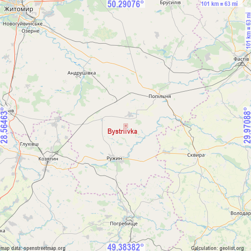 Bystriivka on map