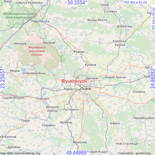 Bryukhovychi on map