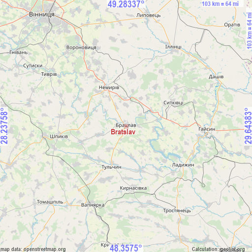 Bratslav on map