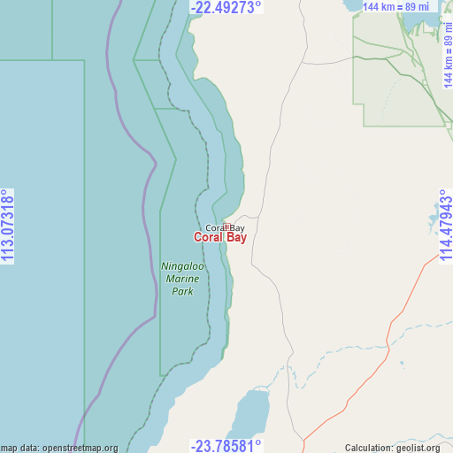 Coral Bay on map