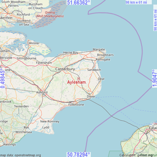Aylesham on map