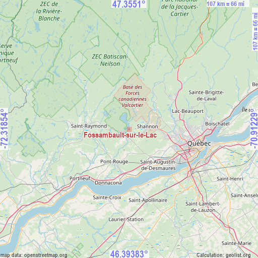 Fossambault-sur-le-Lac on map