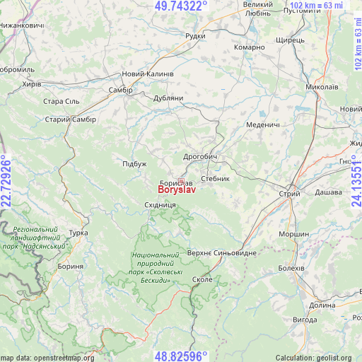 Boryslav on map