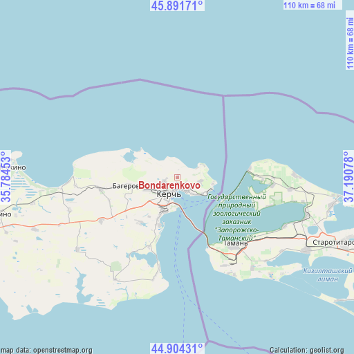 Bondarenkovo on map