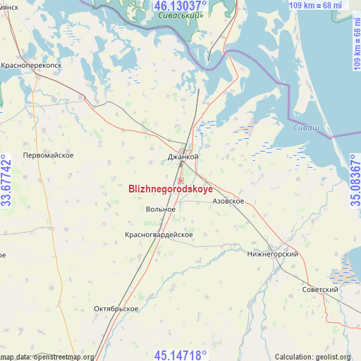 Blizhnegorodskoye on map