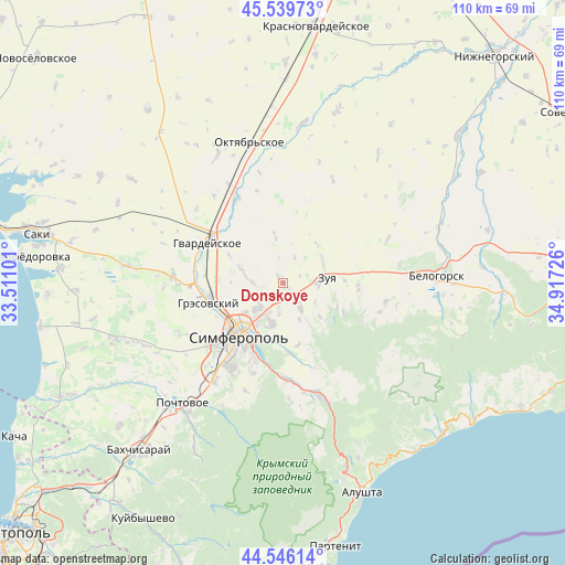 Donskoye on map