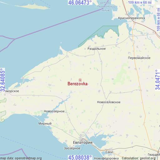 Berezovka on map