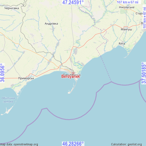 Berdyansk on map