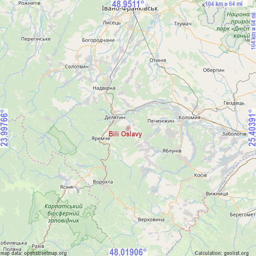 Bili Oslavy on map