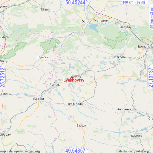 Lyakhovtsy on map