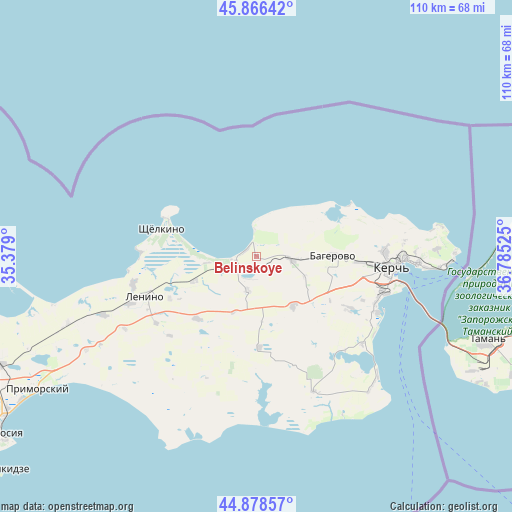 Belinskoye on map