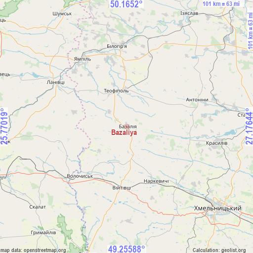 Bazaliya on map