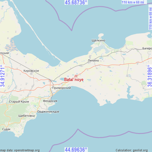 Batal’noye on map