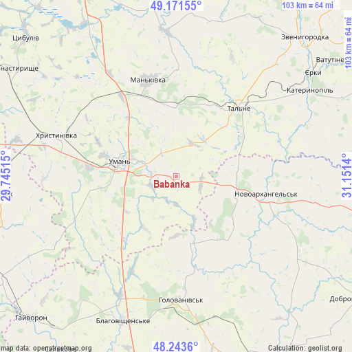 Babanka on map