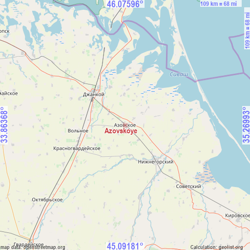 Azovskoye on map