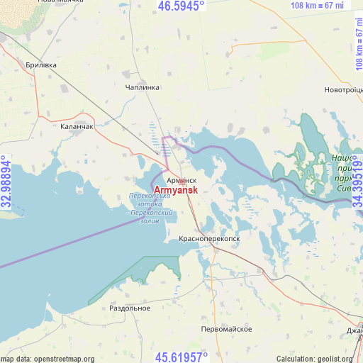 Armyansk on map