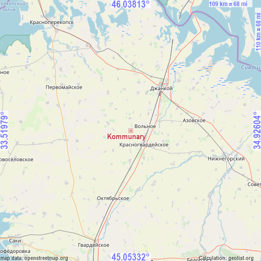 Kommunary on map