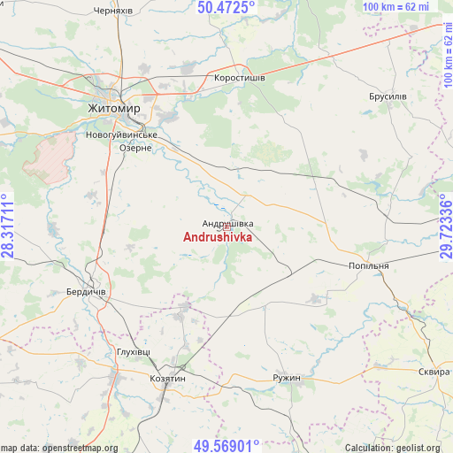 Andrushivka on map
