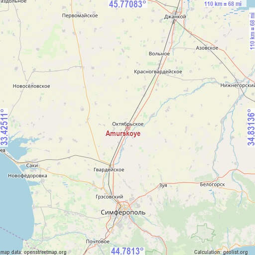 Amurskoye on map