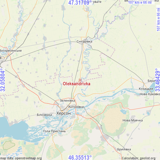 Oleksandrivka on map