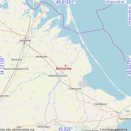 Akimovka on map