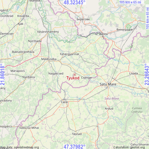 Tyukod on map