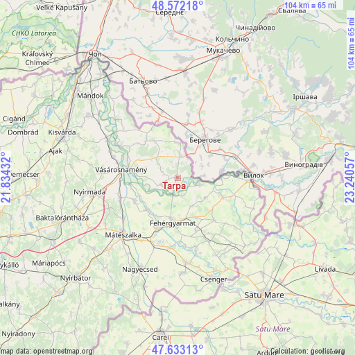 Tarpa on map