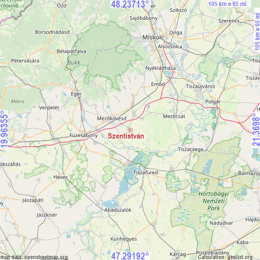 Szentistván on map