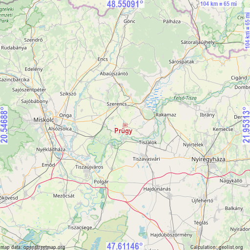 Prügy on map