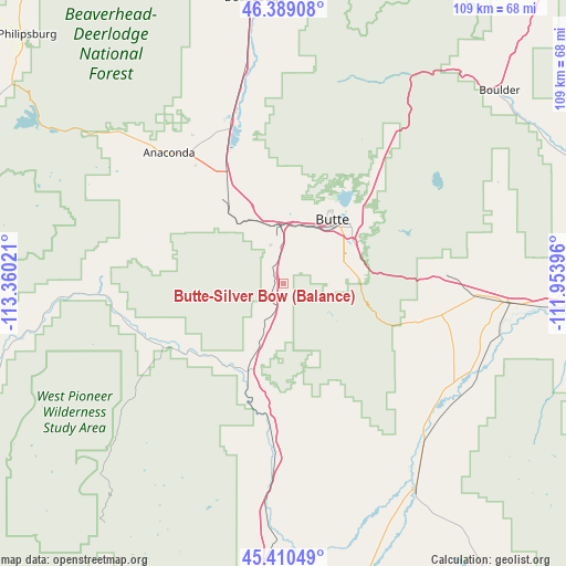 Butte-Silver Bow (Balance) on map