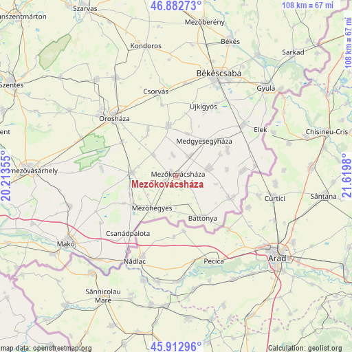 Mezőkovácsháza on map